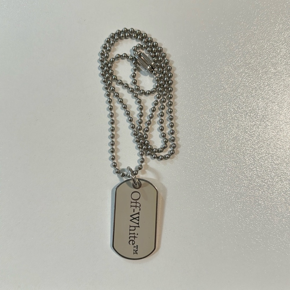 Off-White Brass dog tag Necklace